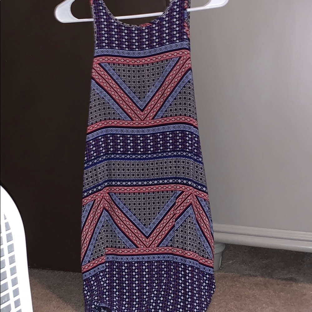 patterned dress open button up back